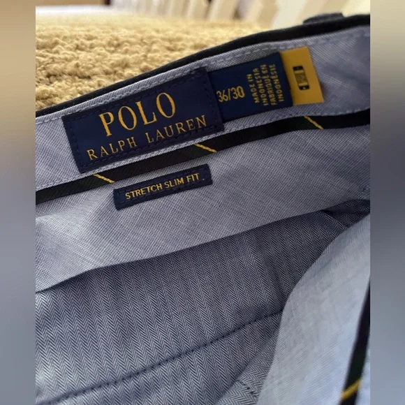 Polo Ralph Lauren 36 x 30 Navy Blue Stretch Slim Fit Chino Pants NWT! - Picture 3 of 5